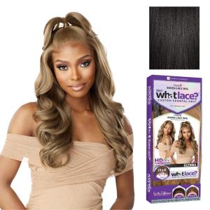 imageSensationnel What Lace 13X6 Wigs  Glenna Lacefrontal Hand Tied Glueless Synthetic With Natural Density Preplucked Hairline 613 BLONDE1B OFFBLACK