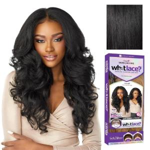 imageSensationnel What Lace 13X6 Wigs  Latisha Lacefrontal Hand Tied Glueless Synthetic With Natural Density Preplucked Hairline Off Black 1BJet Black 1