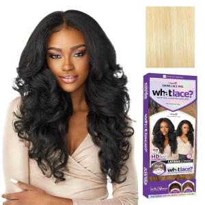 imageSensationnel What Lace 13X6 Wigs  Latisha Lacefrontal Hand Tied Glueless Synthetic With Natural Density Preplucked Hairline Off Black 1BLight Blonde 613