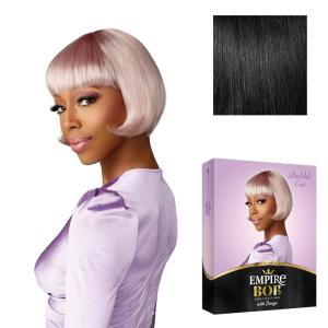 imageSensationnel Empire Bob Humanhair Wig  Bubble Cut Face Framing Mesh Cap for Comfort With Bangs 1 JETBLACK1 JETBLACK