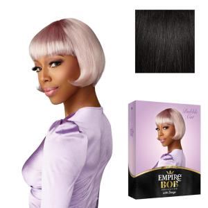 imageSensationnel Empire Bob Humanhair Wig  Bubble Cut Face Framing Mesh Cap for Comfort With Bangs 1 JETBLACK1B OFFBLACK
