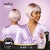 imageSensationnel Empire Bob Humanhair Wig  Bubble Cut Face Framing Mesh Cap for Comfort With Bangs 1 JETBLACKCOPPERCHARM