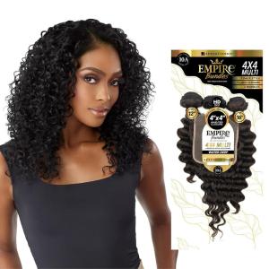 imageSensationnel Empire bundles multi  water deep with 4x4 closure 10a tangle shed free human hair for weaving and sew in styles 8 10 12 Inch NATURALNATURAL