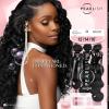 imageSensationnel Pearlish multi bundle  euro body deep pearl conditioned 15a soft remy beauty supply sew in or glue on human hair layered lengths 10 12 14 inch NATURALNATURAL