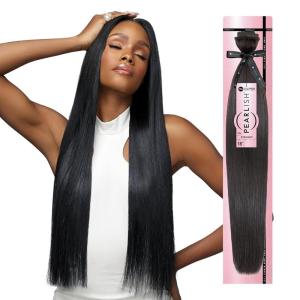 imageSensationnel Pearlish bundle human hair  straight deep pearl conditioned 15a soft remy beauty supply sew in or glue on bundles 10 inch NATURALNATURAL