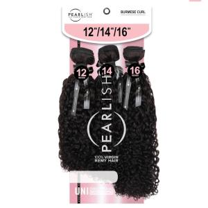 imageSensationnel Pearlish multi bundle  burmese curl deep pearl conditioned 15a soft remy beauty supply sew in or glue on human hair layered lengths 10 12 14 inch NATURALNATURAL