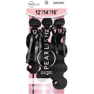 imageSensationnel Pearlish multi bundle  euro body deep pearl conditioned 15a soft remy beauty supply sew in or glue on human hair layered lengths 10 12 14 inch NATURALNATURAL