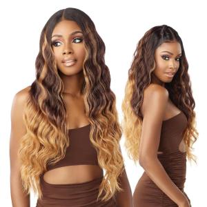 imageSensationnel What Lace 13X6 Wigs  Raveena 28 Inch Human Hair Blend Lacefrontal Glueless Synthetic With Natural Density Preplucked Hairline 1 JETBLACKCOLORMELTMOCHA