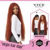 imageSensationnel Vice bundles weaving  boho curl 30 inch synthetic virgin hair dupe weave bundle hair sew in and pony tail long length 1 pack 1 JETBLACKBG BURGANDY