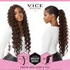 imageSensationnel Vice bundles weaving  deep twist 24 inch synthetic virgin hair dupe weave bundle hair sew in and pony tail long length 1 pack 2 DARKBROWN2 DARKBROWN