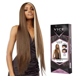 imageSensationnel Vice Lace Front Wigs  Unit 17 5 Inch Deep Part Synthetic Preplucked Hairline 1 JETBLACK2 DARKBROWN