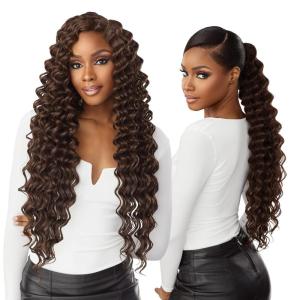 imageSensationnel Vice bundles weaving  deep twist 24 inch synthetic virgin hair dupe weave bundle hair sew in and pony tail long length 1 pack 2 DARKBROWN2 DARKBROWN