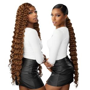 imageSensationnel Vice bundles weaving  deep twist 30 inch synthetic virgin hair dupe weave bundle hair sew in and pony tail long length 1 pack 2 DARKBROWN4 MEDBROWN