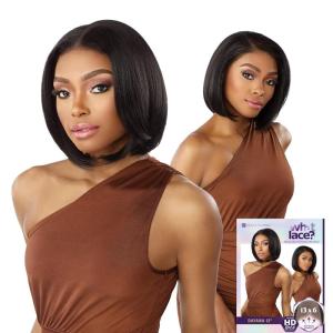 imageSensationnel What Lace 13X6 Wigs  Dayana 12 Inch Human Hair Blend Lacefrontal Glueless Synthetic With Natural Density Preplucked Hairline 613 BLONDECOLORMELTBLONDE