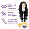 imageSensationnel Butta 360 Lace Wigs  Unit 8 Side Wider Parting 360 Degree Lace Glueless Synthetic Preplucked Hairline 1 JETBLACKLIGHTGOLDENBLONDE