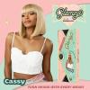 imageSensationnel Glamzy Lace Crown Wig  Cassy Glueless Hand Tied CrownArea Synthetic Hair 1 JETBLACKROSYPINK