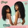 imageSensationnel Glamzy Lace Crown Wig  Misty Glueless Hand Tied CrownArea Synthetic Hair 1 JETBLACKROSYPINK