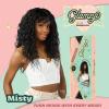 imageSensationnel Glamzy Lace Crown Wig  Misty Glueless Hand Tied CrownArea Synthetic Hair 1 JETBLACKROSYPINK