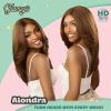 imageSensationnel Glamzy Lace Part Wigs  Alondra Glueless Hand Tied Wider Parting Synthetic Hair 1 JETBLACKMPSILVERGRAY