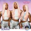 imageSensationnel ShearMuse Crystal Cloud Lace Wigs  Dulcia Wide 5 Inch Deep Parting Synthetic Preplucked Hairline Glueless Lacefront CORALPINKPINKPLATINUM