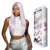 imageSensationnel ShearMuse Crystal Cloud Lace Wigs  Dulcia Wide 5 Inch Deep Parting Synthetic Preplucked Hairline Glueless Lacefront CORALPINKPINKPONY