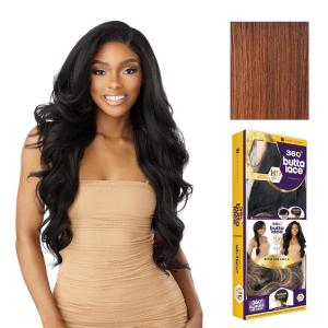 imageSensationnel Butta 360 Lace Wigs  Unit 8 Side Wider Parting 360 Degree Lace Glueless Synthetic Preplucked Hairline 1 JETBLACKFLAMBOYAGEAUBURN