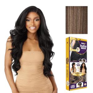 imageSensationnel Butta 360 Lace Wigs  Unit 8 Side Wider Parting 360 Degree Lace Glueless Synthetic Preplucked Hairline 1 JETBLACKFLAMBOYAGEMOCHA