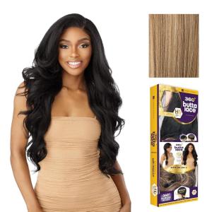 imageSensationnel Butta 360 Lace Wigs  Unit 8 Side Wider Parting 360 Degree Lace Glueless Synthetic Preplucked Hairline 1 JETBLACKFLAMBOYAGESAND