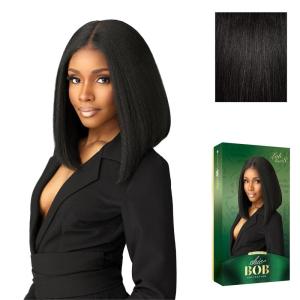 imageSensationnel Chicbob Lace Frontwig  Lob Unit 8 Face Framing Glueless Wig Wide 5 Inch Deep Part Synthetic Preplucked Hairline 1 JETBLACK1B OFFBLACK