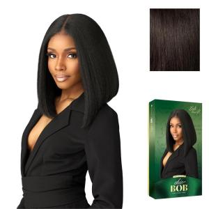 imageSensationnel Chicbob Lace Frontwig  Lob Unit 8 Face Framing Glueless Wig Wide 5 Inch Deep Part Synthetic Preplucked Hairline 1 JETBLACK2 DARKBROWN