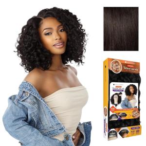 imageSensationnel Curls Kinksandco Kinkyedges Wig  Kinky Ringlet Curl 14 inch Y Part Lace Natural Kinkytexture Edged Hairline for Natural 3C to 4C Hair Textures 1 JETBLACK2 DARKBROWN