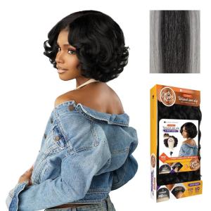 imageSensationnel Curls Kinksandco Kinkyedges Wig  Kinky Roller Set 10 Inch Y Part Lace Natural Kinkytexture Edged Hairline for Natural 3C to 4C Hair Textures 1 JETBLACKHL28051