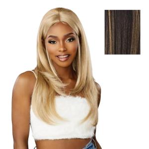 imageSensationnel Dashly Lace Front Wig  Unit 49 Pre Teased Pouf Style Laceparting Ear to Ear Synthetic 1 JETBLACKBALAYAGEGOLD