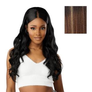 imageSensationnel Dashly Lace Front Wig  Unit 50 Pre Teased Pouf Style Laceparting Ear to Ear Synthetic 1 JETBLACKBALAYAGECARAMEL
