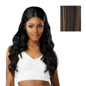 imageSensationnel Dashly Lace Front Wig  Unit 50 Pre Teased Pouf Style Laceparting Ear to Ear Synthetic 1 JETBLACKBALAYAGEGOLD