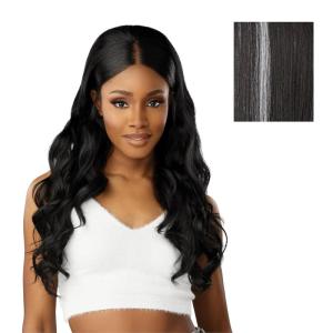 imageSensationnel Dashly Lace Front Wig  Unit 50 Pre Teased Pouf Style Laceparting Ear to Ear Synthetic 1 JETBLACKBALAYAGEPLATINUM