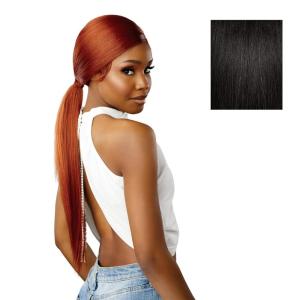 imageSensationnel Dashly Lace Front Wig  Unit 51 Low Ponytail Wrap Style Hand Tied Laceparting Ear to Ear Synthetic 1 JETBLACK1B OFFBLACK