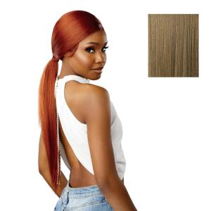 imageSensationnel Dashly Lace Front Wig  Unit 51 Low Ponytail Wrap Style Hand Tied Laceparting Ear to Ear Synthetic 1 JETBLACKLIGHTASHBROWN