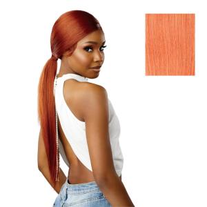 imageSensationnel Dashly Lace Front Wig  Unit 51 Low Ponytail Wrap Style Hand Tied Laceparting Ear to Ear Synthetic 1 JETBLACKROSEGOLDCOPPER