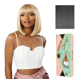 imageSensationnel Glamzy Lace Crown Wig  Cassy Glueless Hand Tied CrownArea Synthetic Hair 1 JETBLACKASHYBLUE