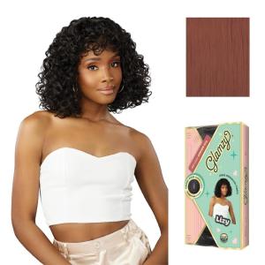 imageSensationnel Glamzy Lace Crown Wig  Lizy Glueless Hand Tied CrownArea Synthetic Hair 1 JETBLACKROSYPINK