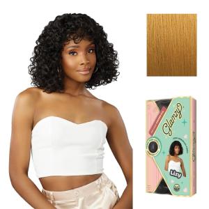 imageSensationnel Glamzy Lace Crown Wig  Lizy Glueless Hand Tied CrownArea Synthetic Hair 1 JETBLACKSUNFLOWERBLONDE