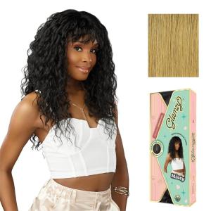 imageSensationnel Glamzy Lace Crown Wig  Misty Glueless Hand Tied CrownArea Synthetic Hair 1 JETBLACKCARAMELBLONDE