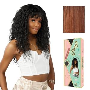 imageSensationnel Glamzy Lace Crown Wig  Misty Glueless Hand Tied CrownArea Synthetic Hair 1 JETBLACKFLAMBOYAGEAUBURN