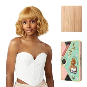 imageSensationnel Glamzy Lace Crown Wig  Rosy Glueless Hand Tied CrownArea Synthetic Hair 1 JETBLACKASHPEACHBLONDE