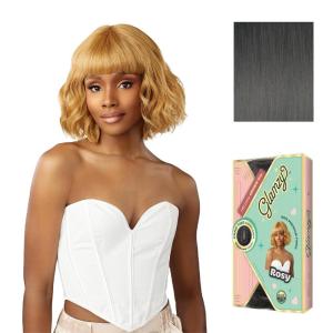 imageSensationnel Glamzy Lace Crown Wig  Rosy Glueless Hand Tied CrownArea Synthetic Hair 1 JETBLACKASHYBLUE