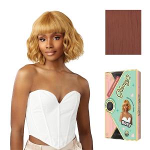 imageSensationnel Glamzy Lace Crown Wig  Rosy Glueless Hand Tied CrownArea Synthetic Hair 1 JETBLACKROSYPINK