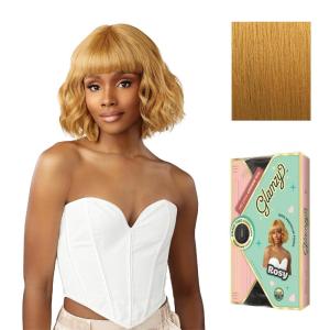 imageSensationnel Glamzy Lace Crown Wig  Rosy Glueless Hand Tied CrownArea Synthetic Hair 1 JETBLACKSUNFLOWERBLONDE