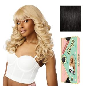 imageSensationnel Glamzy Lace Crown Wig  Tinsy Glueless Hand Tied CrownArea Synthetic Hair 1 JETBLACK1B OFFBLACK