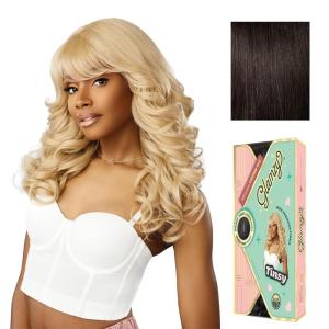 imageSensationnel Glamzy Lace Crown Wig  Tinsy Glueless Hand Tied CrownArea Synthetic Hair 1 JETBLACK2 DARKBROWN